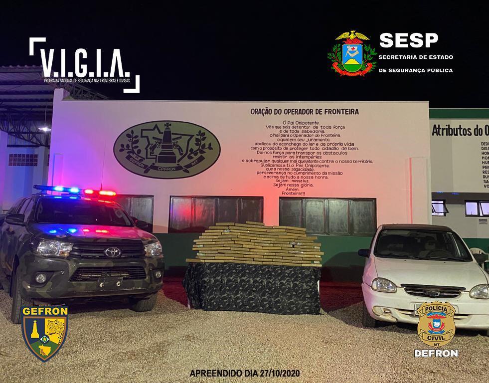 Gefron apreende mais de 70 quilos de drogas, recupera veículo e prende suspeito de estupro