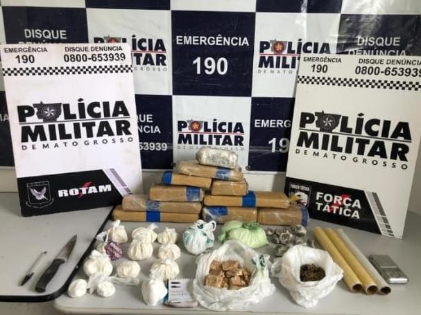 Rotam prende cinco e tira drogas de circulação em Cuiabá e Pontes e Lacerda