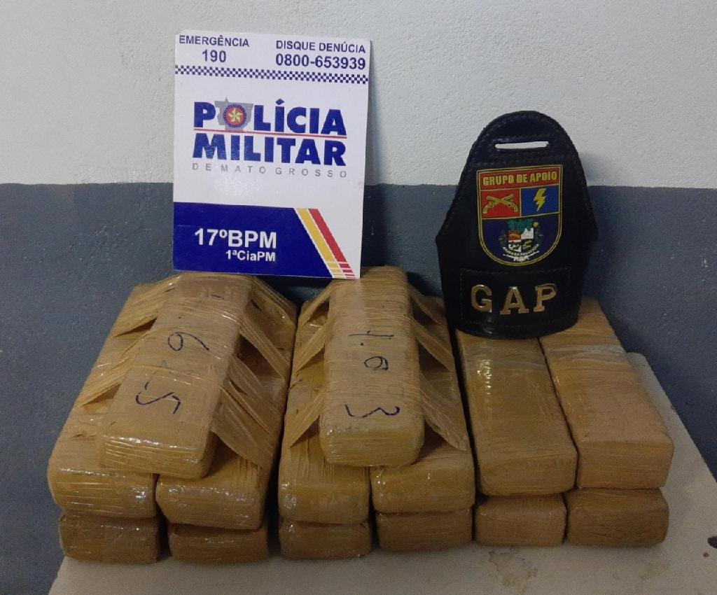 PM apreende 14 tabletes de maconha durante operação em Mirassol D´Oeste