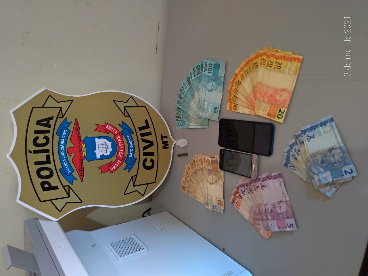 Polícia Civil prende suspeito com dinheiro e objetos de origem ilícita em Vila Bela da Santíssima Trindade