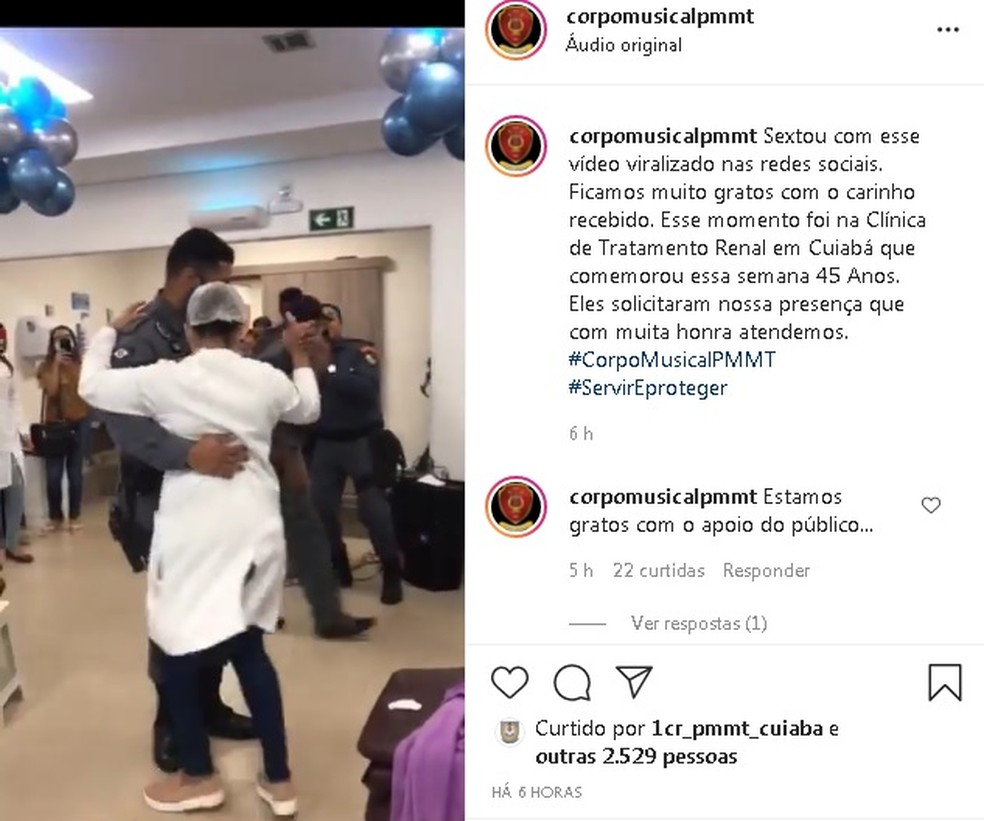 Policial dança com enfermeira em hospital e governador de MT compartilha vídeo; veja