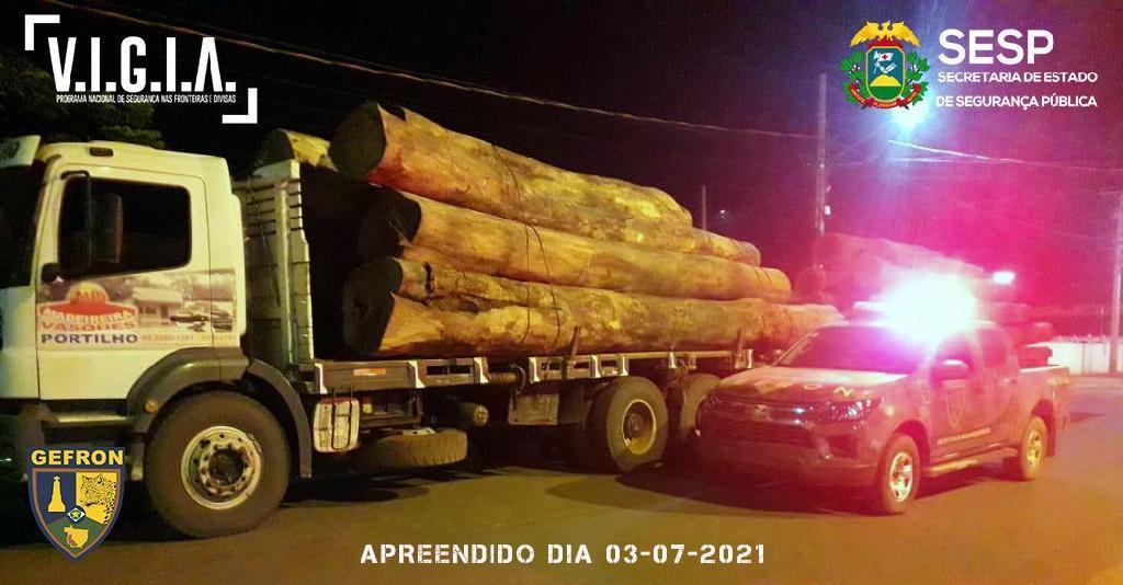 Gefron recupera veículos roubados e apreende madeira ilegal em Pontes e Lacerda