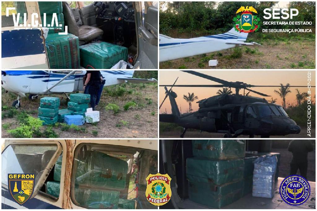 Operação conjunta apreende aeronave que transportava 324 kg de cocaína
