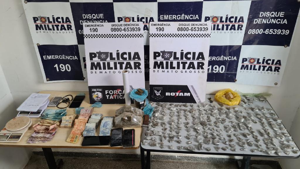 Rotam detém dupla com tabletes e porções de maconha no bairro Doutor Fábio