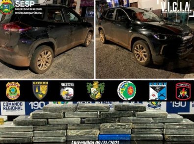 Gefron e PM apreendem 30 quilos de drogas