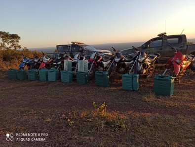 Operação apreende 450 quilos de cocaína e apreende 9 motos em Vila Bela