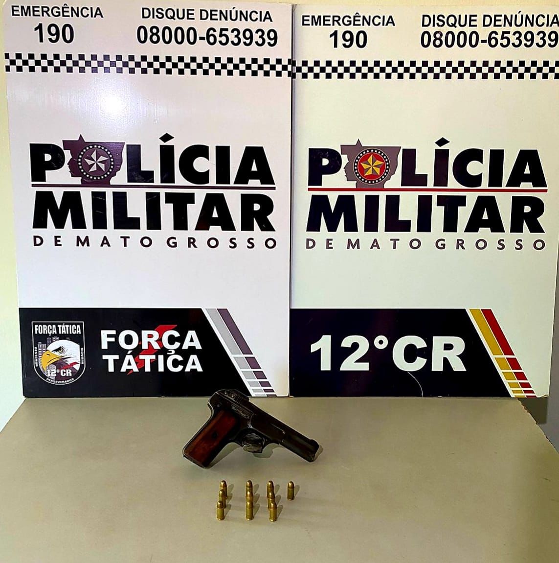 Força Tática aborda passageiros de caminhonete próximo ao garimpo do Sararé e apreende arma de fogo e munições