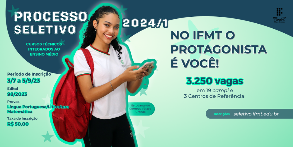 IFMT Pontes e Lacerda oferta 210 vagas para Cursos Técnicos Integrados ao Ensino Médio