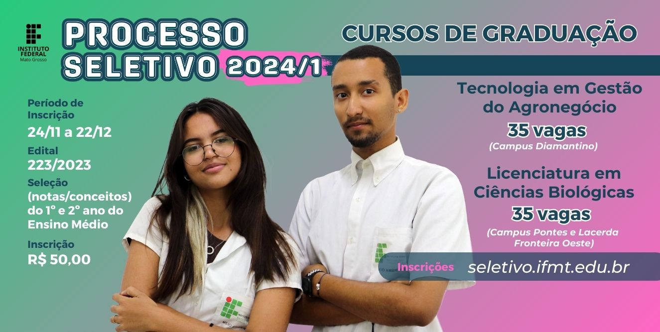 IFMT Pontes e Lacerda: inscrições para Curso Superior de Biologia encerram dia 22