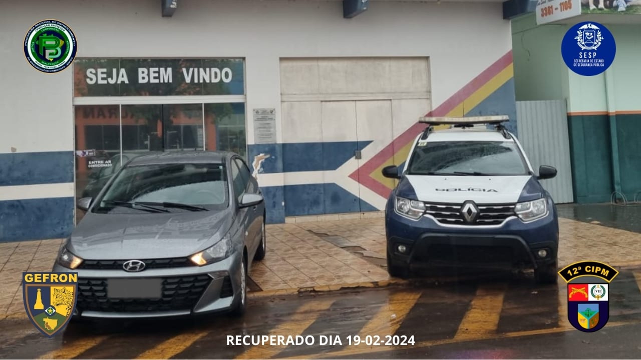 Operação conjunta entre GEFRON-MT e 12º CIPM resulta na recuperação de veículo furtado
