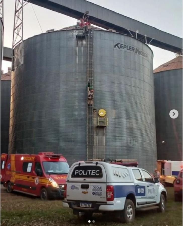 Trabalhador cai de andaime e morre durante obra em silo de fazenda