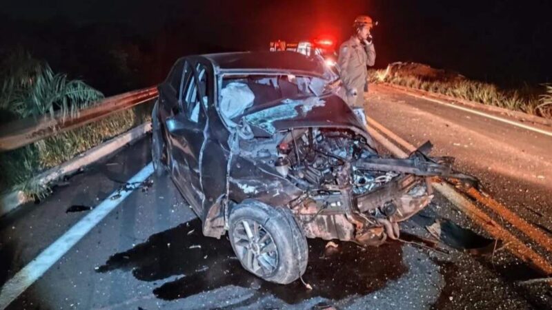 Acidente com caminhonete na MS-338 acaba com mulher morta em rodovia e um ferido