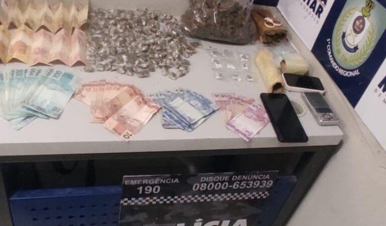 Polícia Militar prende homem com mais de 170 porções de drogas em Cuiabá