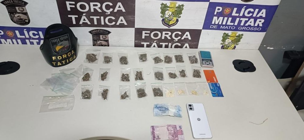 Força Tática prende homem com porções de maconha e pasta base em Rondonópolis