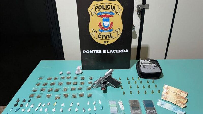 Pontes e Lacerda: Monitoramento da Polícia Civil prende suspeitos por tráfico, porte ilegal de arma e embriaguez ao volante