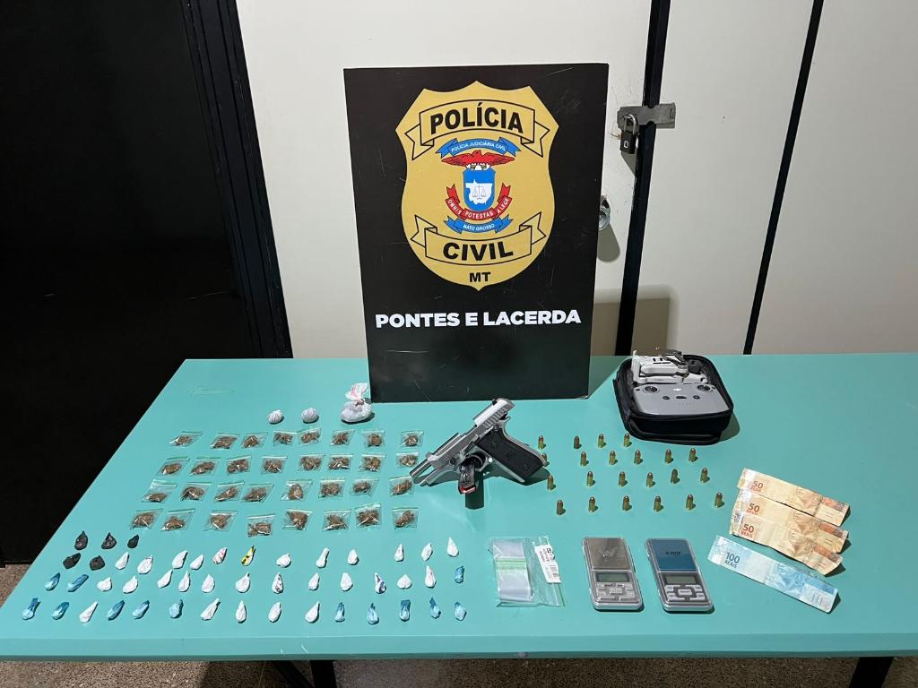 Pontes e Lacerda: Monitoramento da Polícia Civil prende suspeitos por tráfico, porte ilegal de arma e embriaguez ao volante