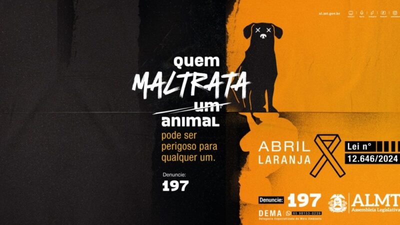 Campanha da ALMT para conscientizar sobre abuso contra animais é destaque em site internacional