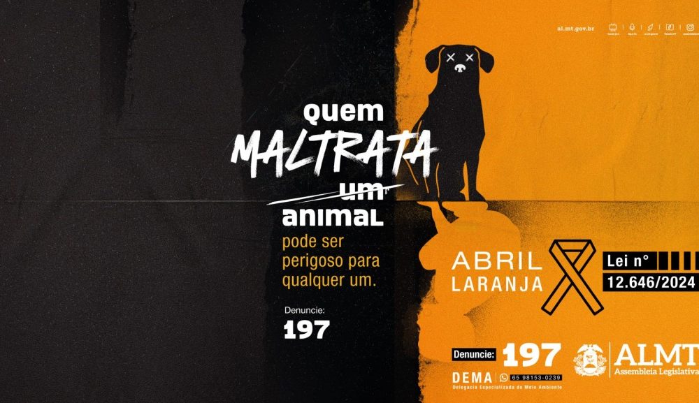 Campanha da ALMT para conscientizar sobre abuso contra animais é destaque em site internacional