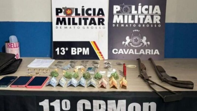 Cavalaria da PM prende três faccionados com 49 porções de entorpecentes, armas e munições