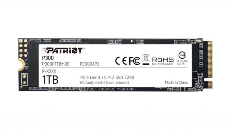 Mais espaço e velocidade: SSD Patriot P300 NVMe M.2 de 1 TB em oferta
