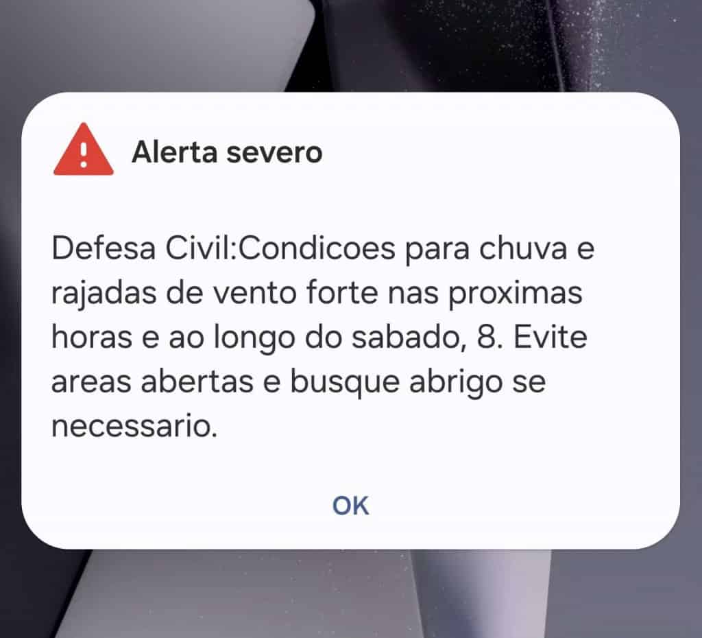 SP: Defesa Civil emite alerta severo com risco de chuva e ventos fortes no fim de semana