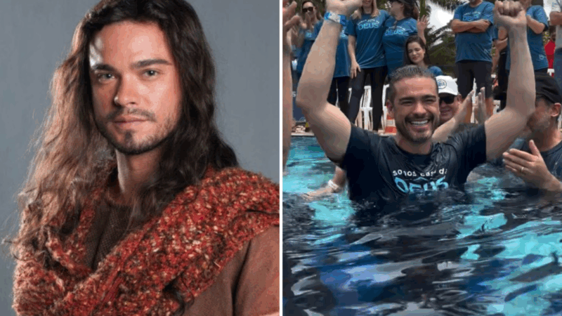 Ator de novelas bíblicas, Sidney Sampaio é batizado: “Tudo se fez novo”