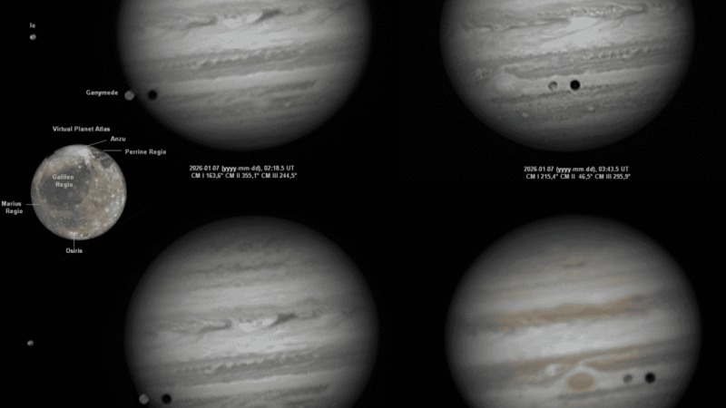 Trânsito de Ganimedes e 3I/ATLAS nas imagens Astronômicas da Semana