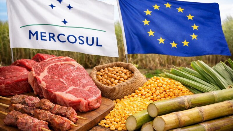 Acordo Mercosul–UE pode elevar exportações brasileiras em US$ 7 bilhões, estima Apex