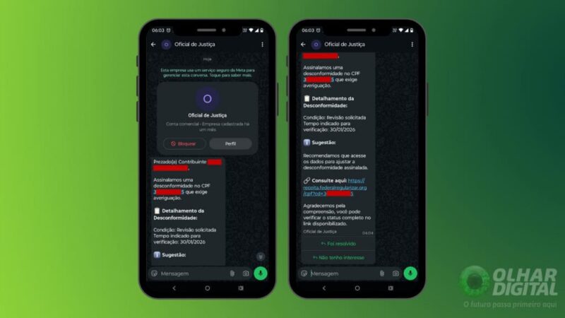 STJ alerta para golpe do oficial de justiça no WhatsApp; veja como funciona