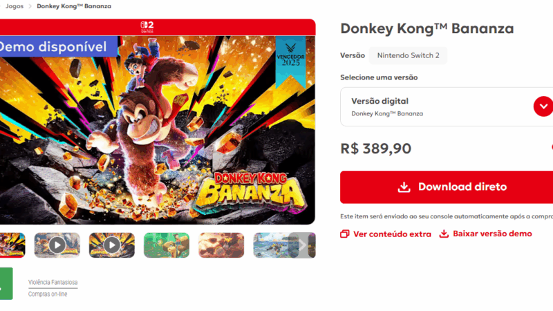 Nintendo reduz preços de jogos digitais no Brasil para Switch e Switch 2; Veja como fica