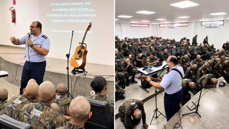 Capelão militar encoraja soldados em culto: “Escolha estar no centro da vontade de Deus”