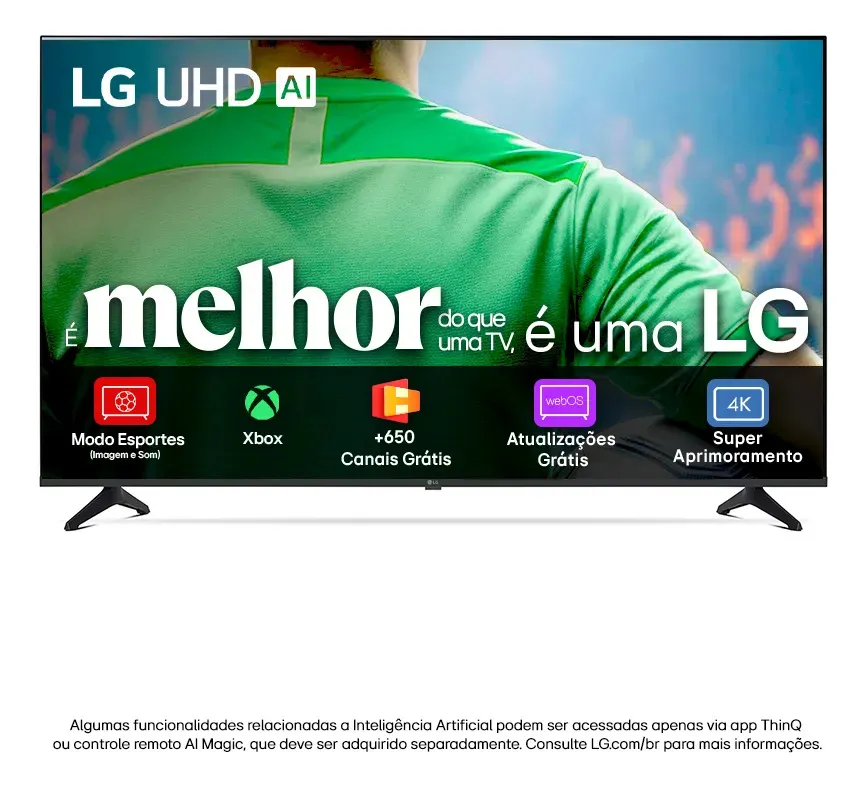 Smart TV LG UA75 55″ 4K com 46% OFF