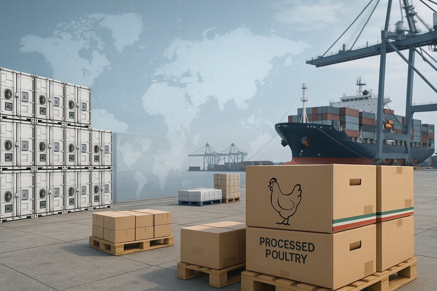 Exportações de carne de frango somam 486,5 mil toneladas em abril, diz ABPA