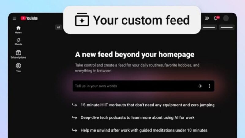 YouTube vai deixar IA gerar feeds para você