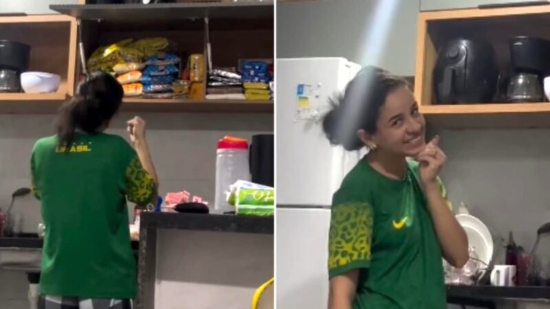 Surda inspira ao orar em Libras e agradecer por compras do mês: “Deus recebeu a oração”